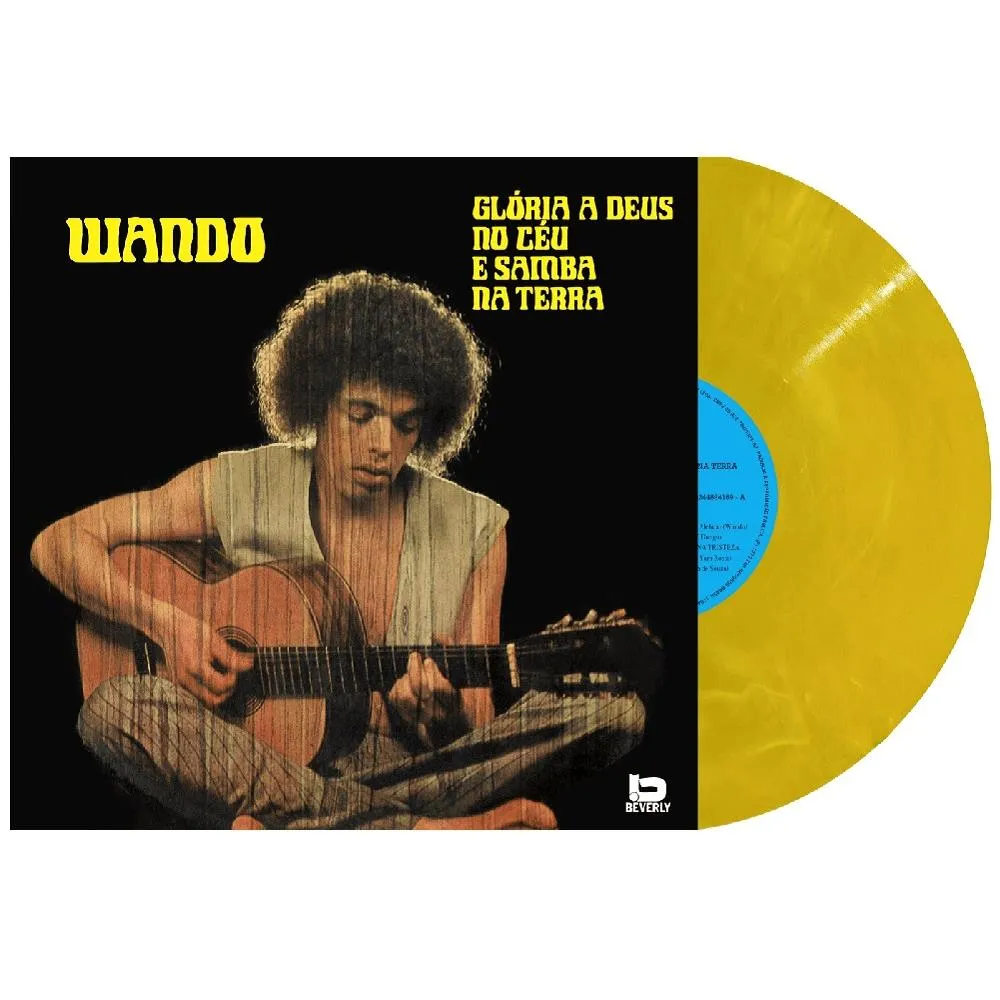capa + disco Wando - Glória A Deus No Céu E Samba Na Terra (Disco Amarelo) - Imagem 1