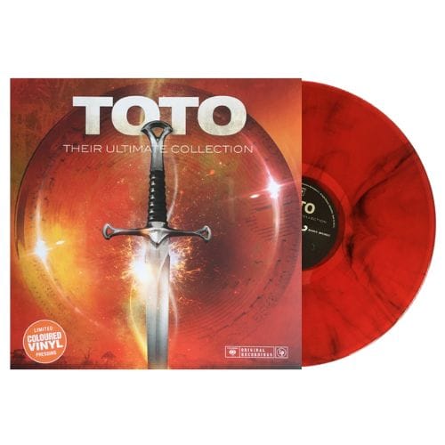 capa+disco Toto - Their Ultimate Collection (Red Marbled Vinyl) - Imagem 1