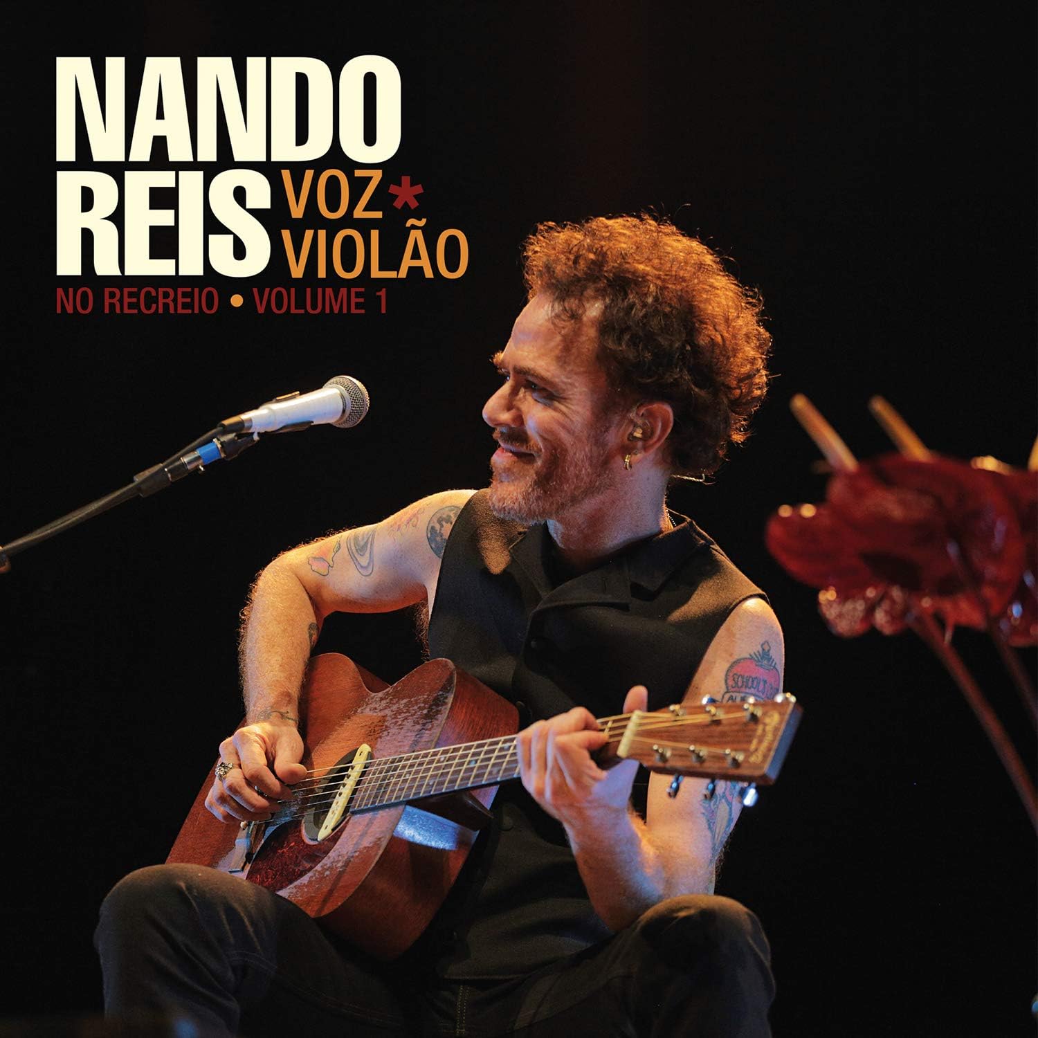 capa Nando Reis - Voz e Violão - No Recreio Vol.1 (Duplo - Preto e Vermelho) - Imagem 1