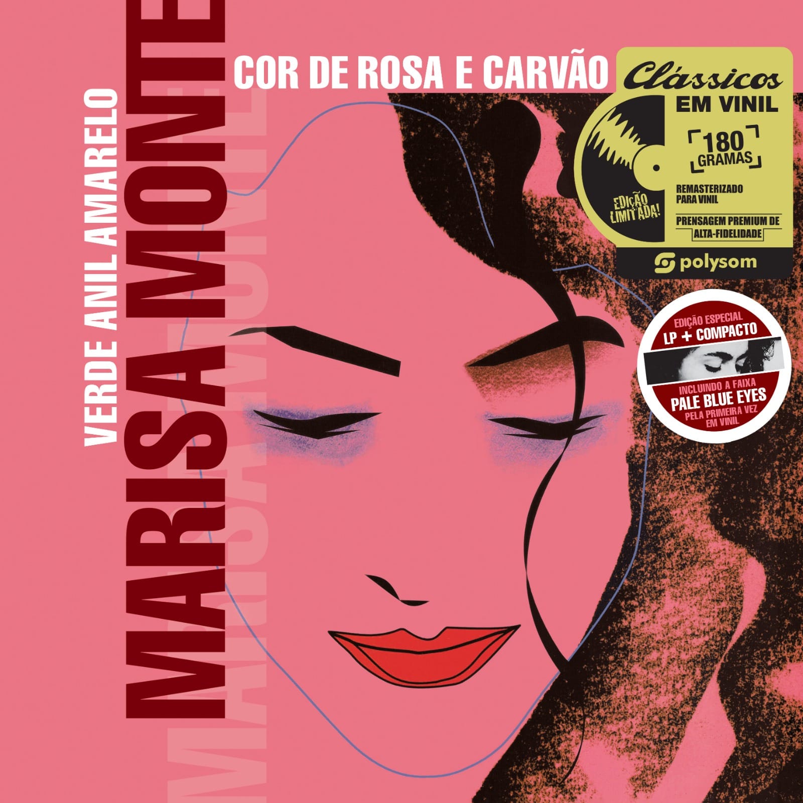 capa Marisa Monte - Verde Anil Amarelo Cor de Rosa e Carvão (LP + Compacto) - Imagem 1