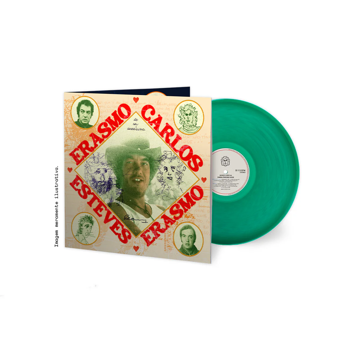 capa+disco Erasmo Carlos - Erasmo Esteves (Disco Verde - Noize) - Imagem 1