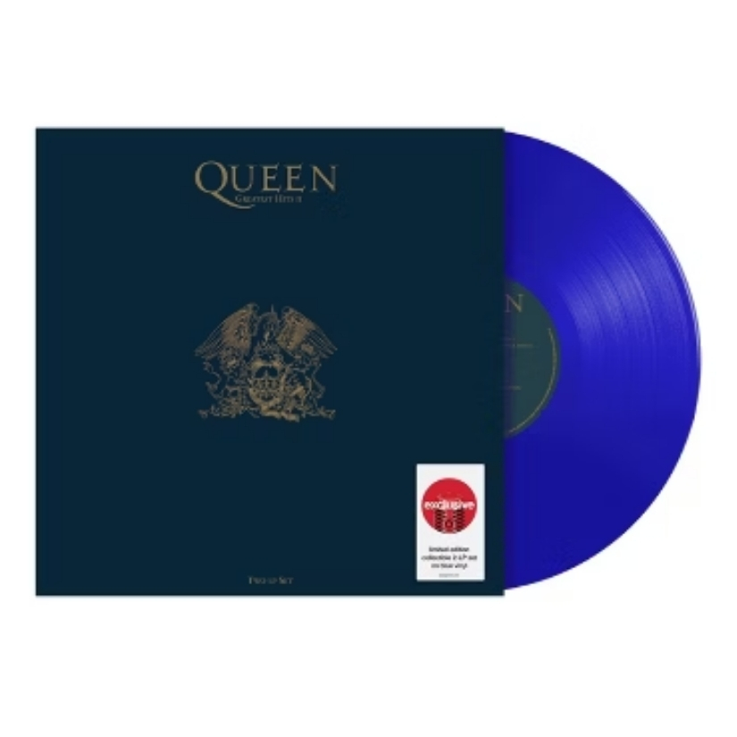 Capa e Disco Queen - Greatest Hits II (Blue Vinyl) - Imagem 1